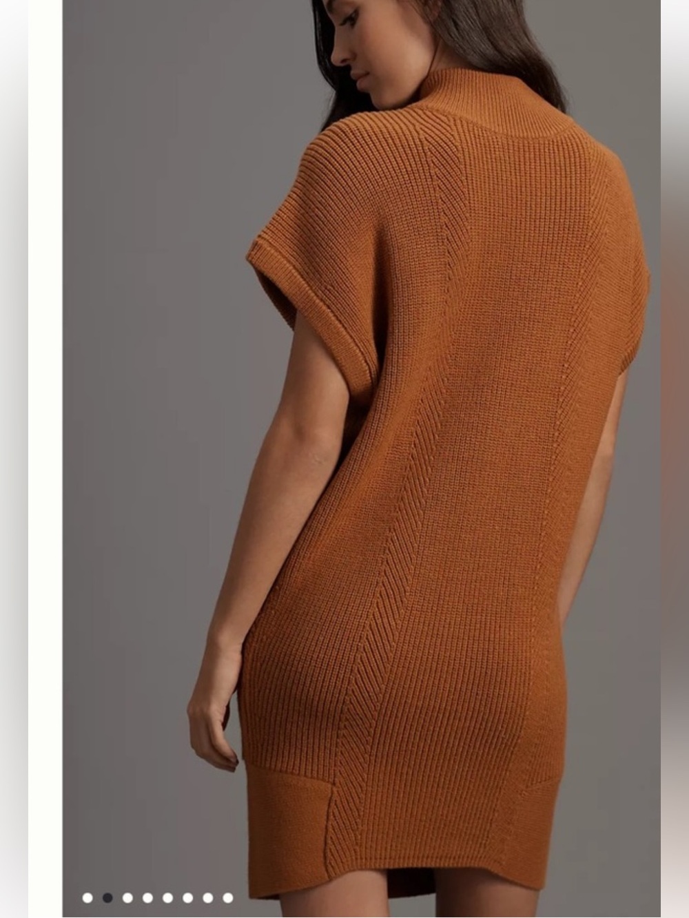 NWT Anthropologie Mock-Neck Sweater Short-Sleeve Mini Dress. Medium - Picture 3 of 9